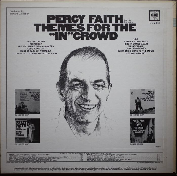 Percy Faith – Themes for the “In” Crowd album art 2