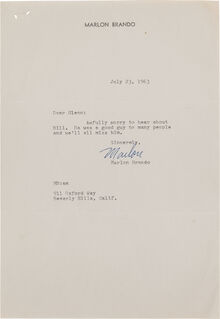 Marlon Brando letterhead