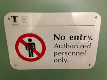“No entry” sign, Toronto Public Library