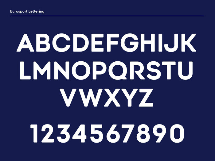 Eurosport custom typeface based on the new logo