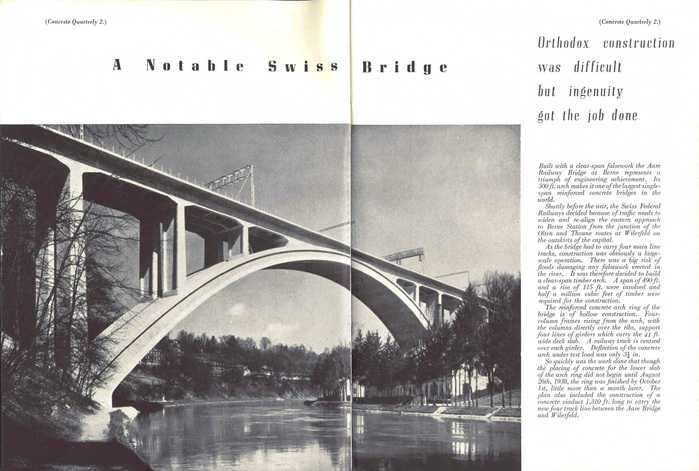 “A Notable Swiss Bridge”. Now known as the Lorraineviadukt, it was the longest four-track railway viaduct in Europe at the time of construction.