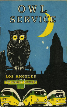 Los Angeles Transit Lines: Owl Service brochure