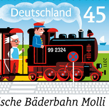 “125 Jahre Mecklenburgische Bäderbahn Molli” stamp