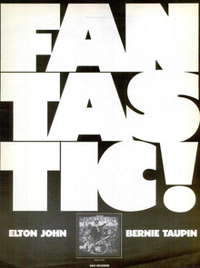 “Fantastic!” ad for <cite>Captain Fantastic & the Brown Dirt Cowboy</cite> by Elton John & Bernie Taupin