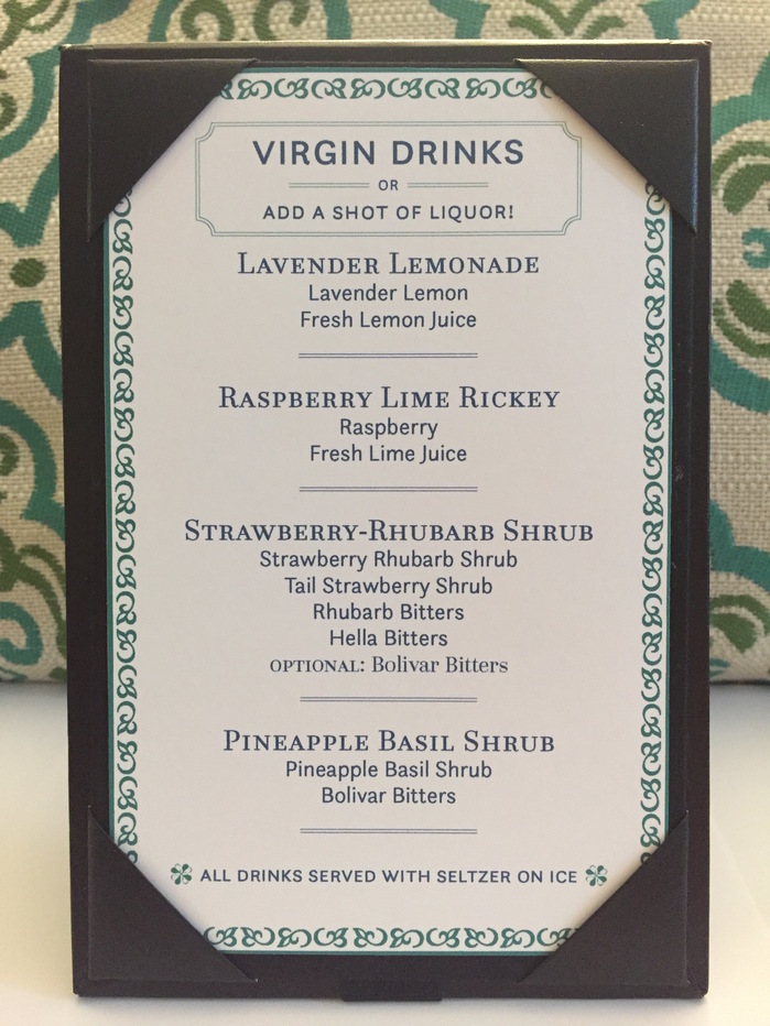Drink menu