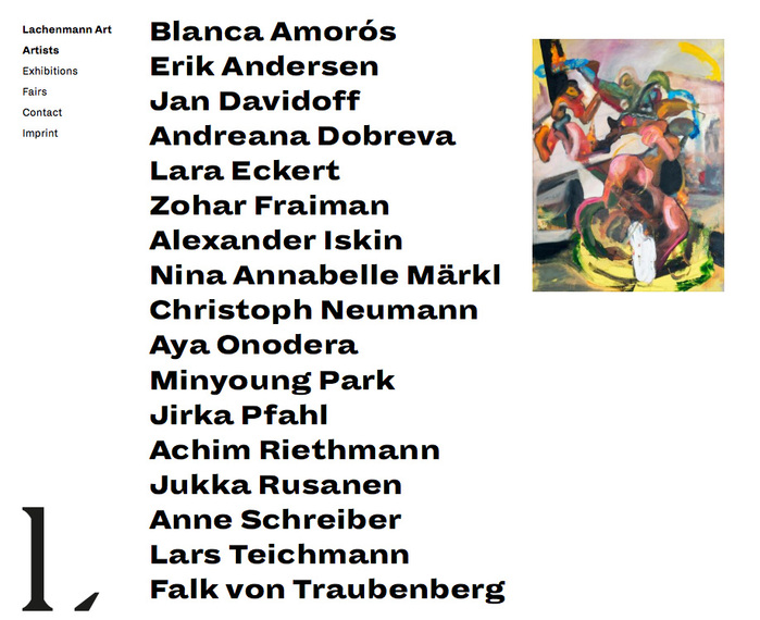 Website: list of artists
