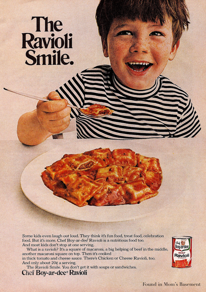 “The Ravioli Smile.” ad