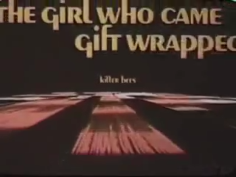 ABC’s “Movie of the Week” aired in various permutations from 1969 to 1976. The Girl Who Came Gift Wrapped sounds like an awful one, as these made-for-tv-films often were. An IMDB reviewer says it follows a “pretty predictable formula”, but describes the script (written by Susan Silver) as a “romantic comedy with a feminist slant”.