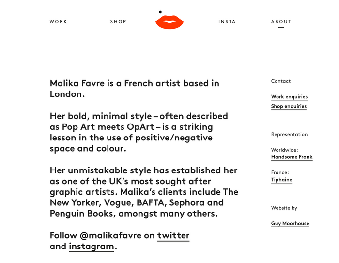 Malika Favre portfolio site 7
