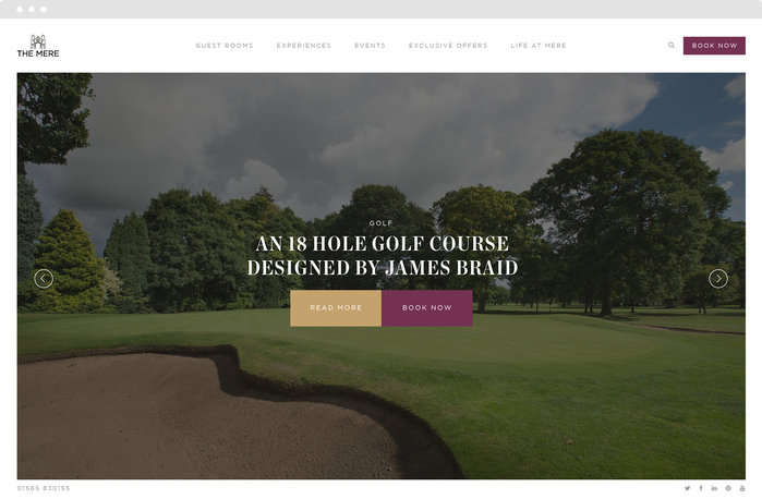 The Mere Golf Resort &amp; Spa website 1
