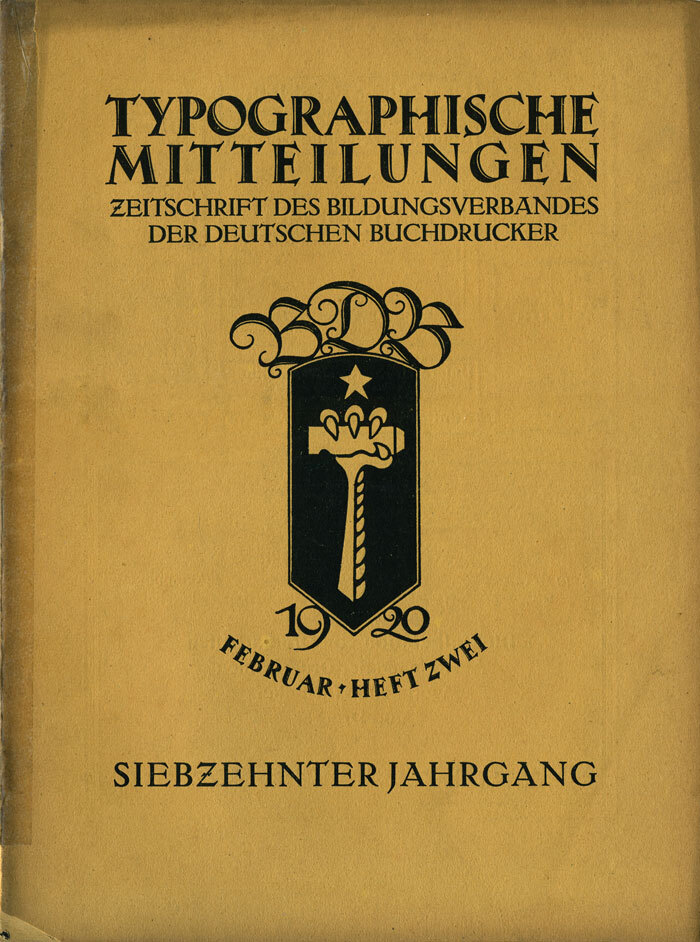 Typographische Mitteilungen, Vol. 17, No. 2, February 1920