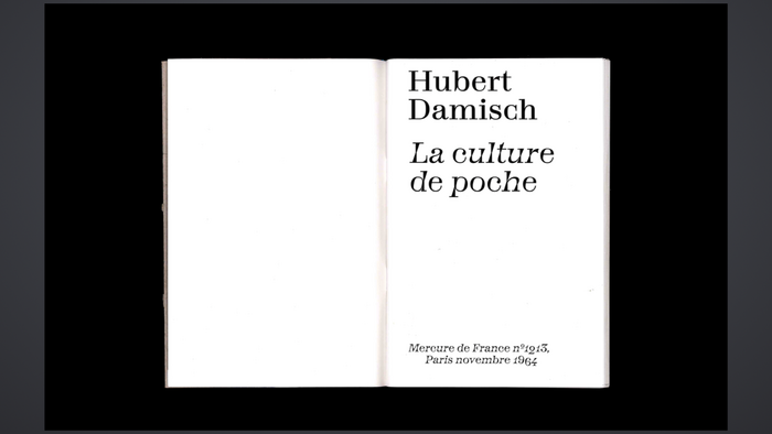 La culture de poche by Hubert Damisch 4