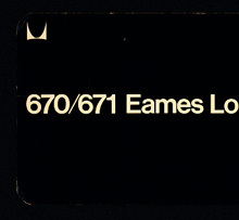 Eames Lounge Chair and Ottoman Product Label