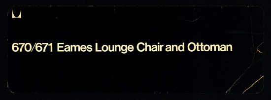 Eames Lounge Chair and Ottoman Product Label
