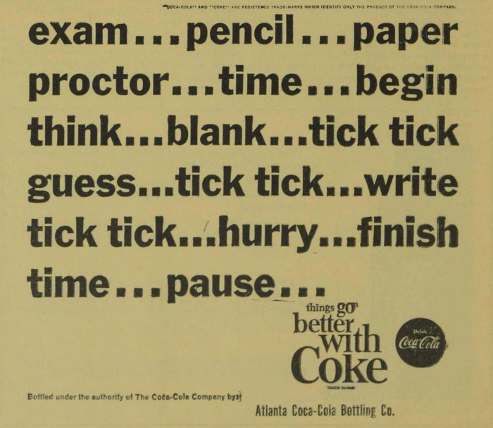 Coke student ads (Agnes Scott News, 1963–64) 5
