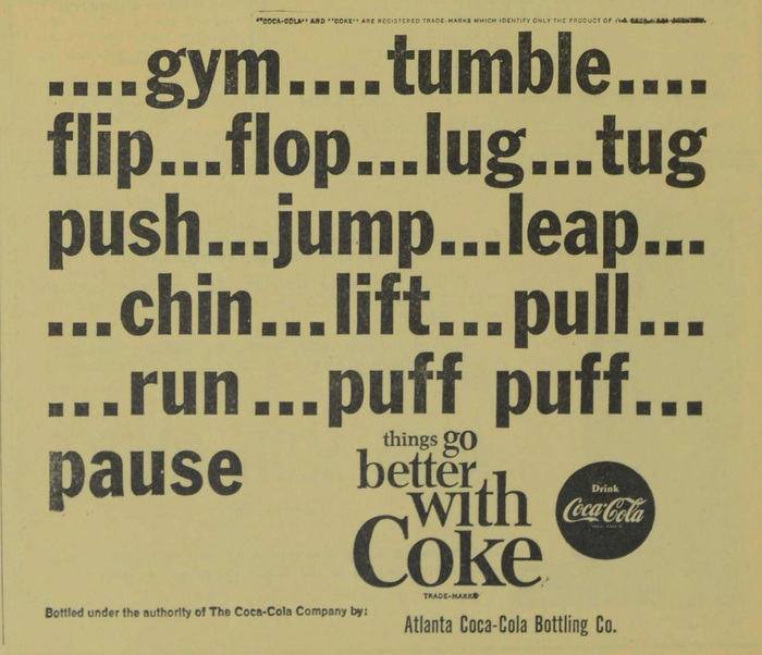 Coke student ads (Agnes Scott News, 1963–64) 6