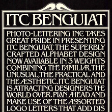 Photo-Lettering ITC Benguiat ad