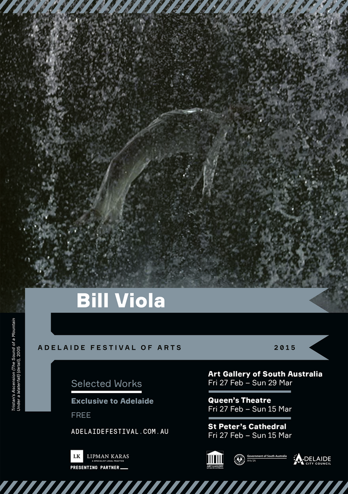 Bill Viola daybill. Here and elsewhere, Formular is paired with GT Pressura Mono, which is narrower than Formular Mono.