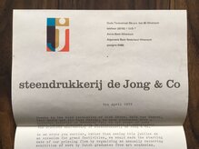 Steendrukkerij de Jong &amp; Co letterhead and poster
