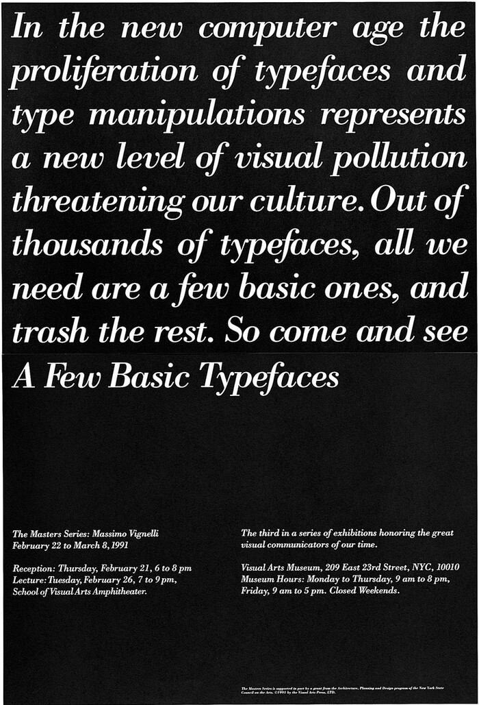 Massimo Vignelli’s A Few Basic Typefaces 1