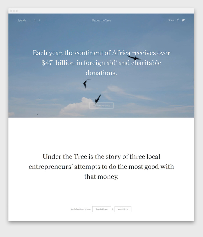 Under the Tree’s opening page