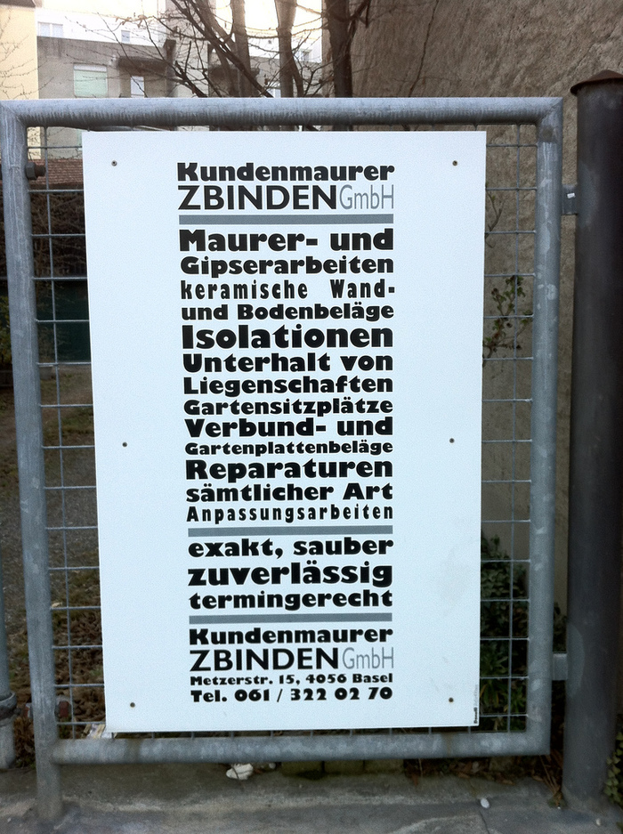 Kundenmaurer Zbinden GmbH, Basel