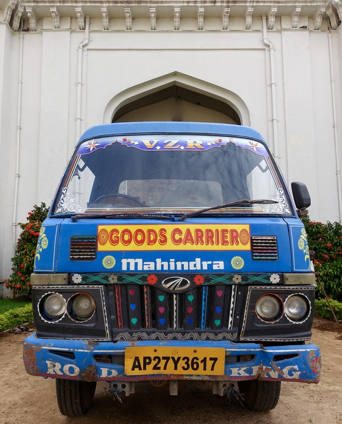 The decal on this vehicle is not as well spaced as the logo on the brochure below.