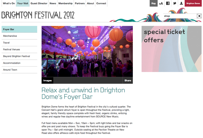 Brighton Festival 2012 Website 2