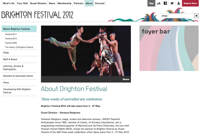 Brighton Festival 2012 Website 3
