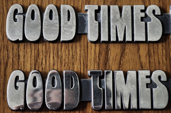 Good Times badges (closeup).