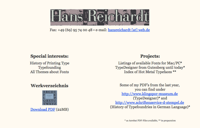 Hans Reichardt’s website