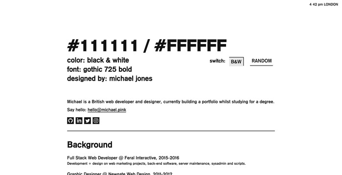 Michael Jones portfolio site 6