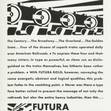 Futura Bold ad: “the type of today and tomorow”