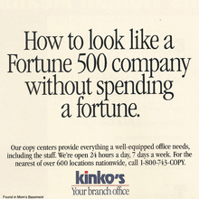 Kinko’s ads and logo (1992)