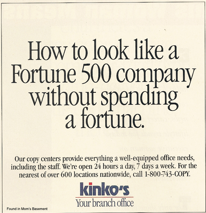 Kinko’s ads and logo (1992) 1