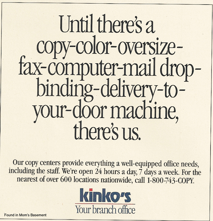Kinko’s ads and logo (1992) 2