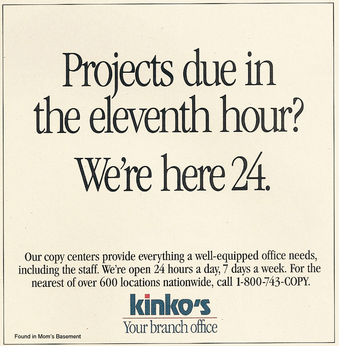 Kinko’s ads and logo (1992) 3