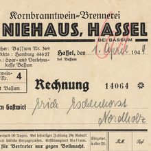 H. Niehaus invoice, 1944
