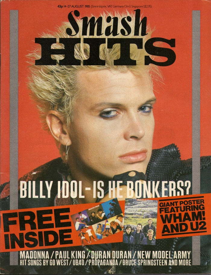 Vol 7, No. 16 from August 14, 1985 was the last one to feature this type combination.
Cover: Billy Idol by Retna.