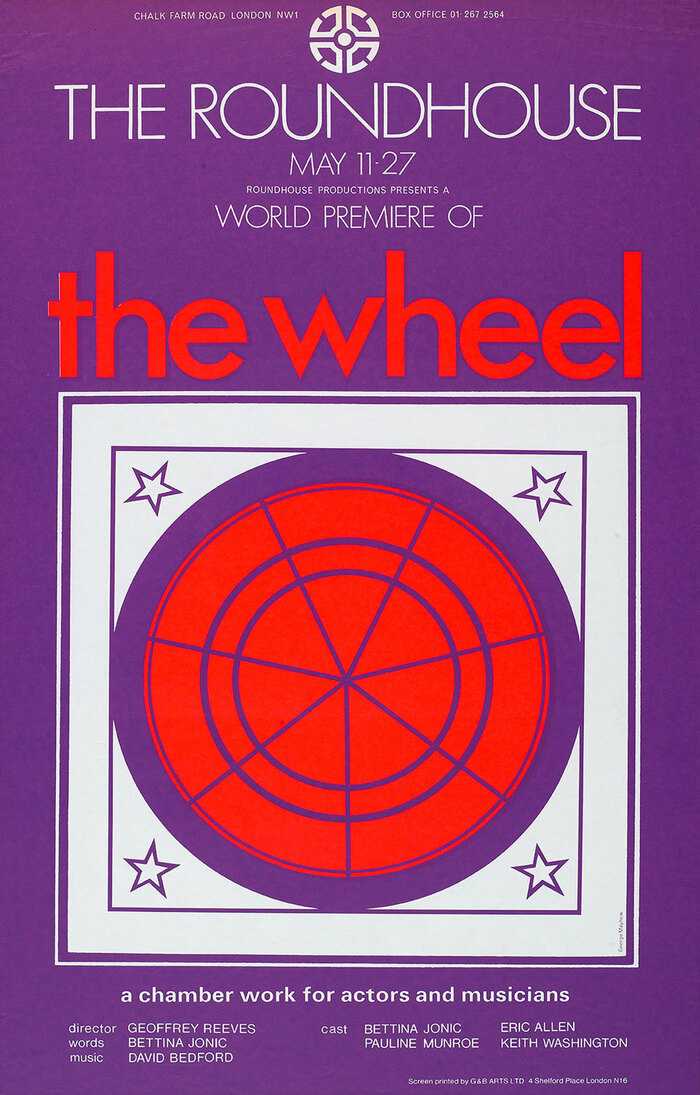 The Wheel, 1971, pairing Futura and Univers. Centerpiece signed by George Mayhew.