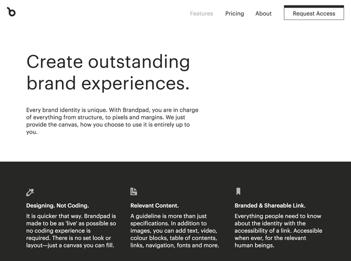 Features page.