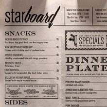 Starboard menu