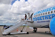 Hillary Clinton campaign plane “Stronger Together”