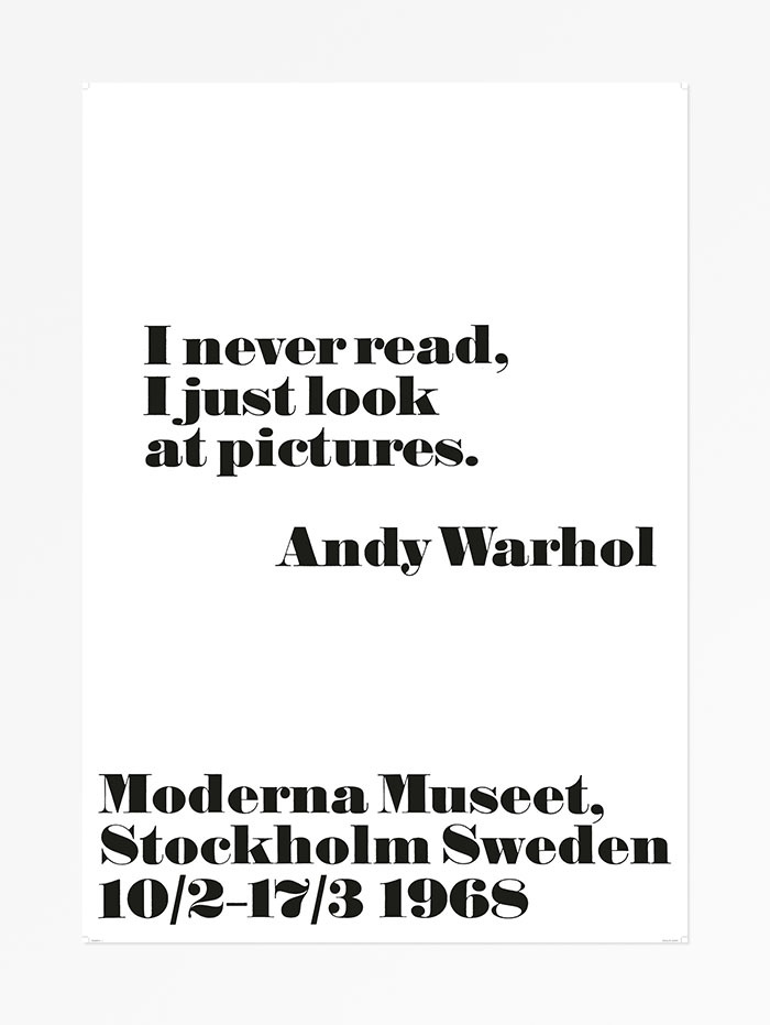 Andy Warhol at the Moderna Museet posters, 1968 3