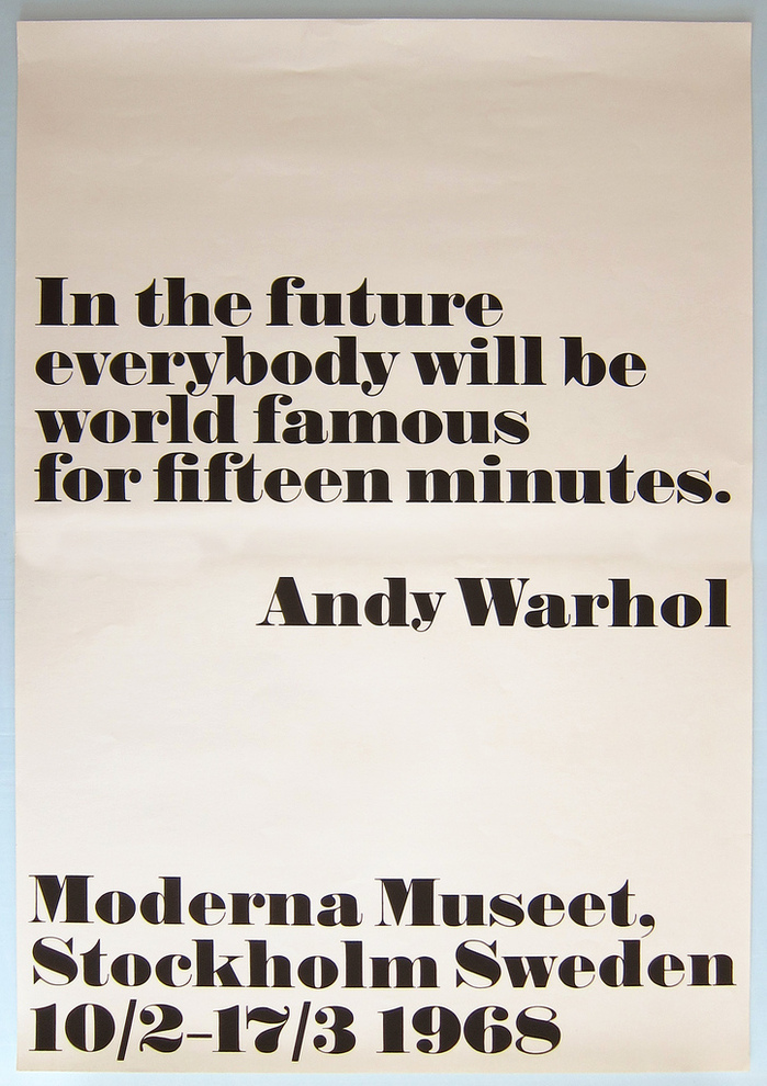 Not sure why the ‘y’ in “Andy” has shrunken here. Could be an error in this reproduction. It shows up again in the “Machines…” poster below.