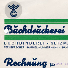 Buchdruckerei Weise &amp; Co. invoice, 1929