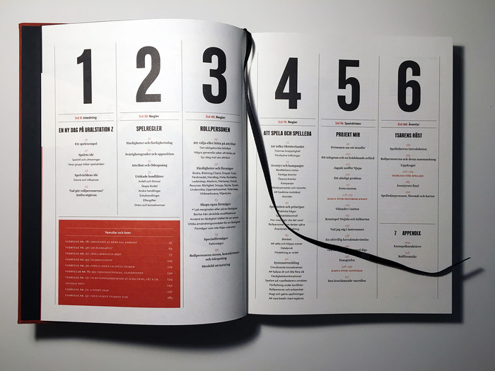 This is one of the first spreads, with the table of contents. I wanted a quite rigid grid and a typography and graphic design that doesn’t just serve to present the content — it should be part of the book art itself.