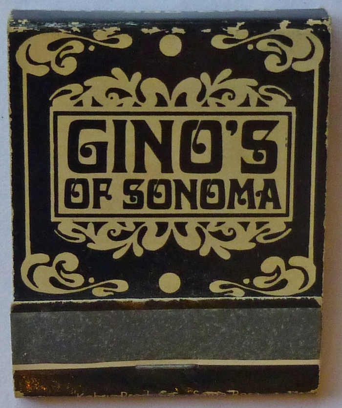 Gino’s of Sonoma matchbook 1
