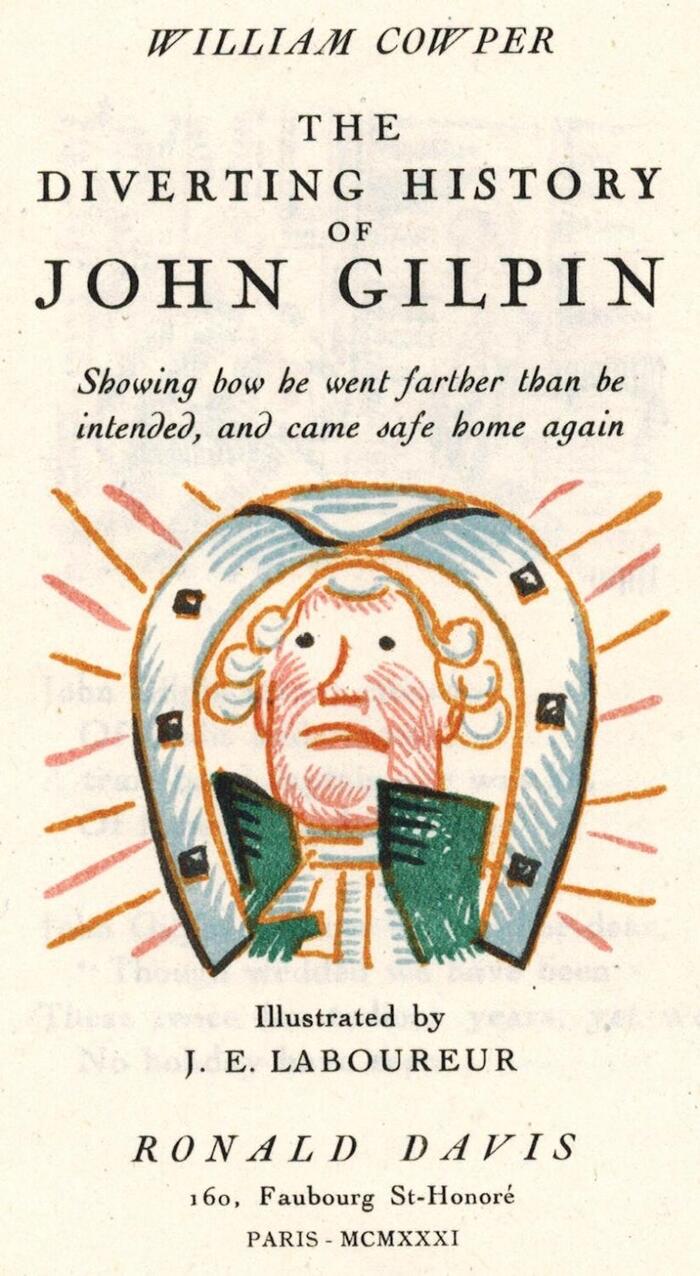 The Diverting History of John Gilpin by William Cowper, Ronald Davis edition 1