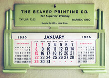 The Beaver Printing Co. 1956 Advertising Calendar